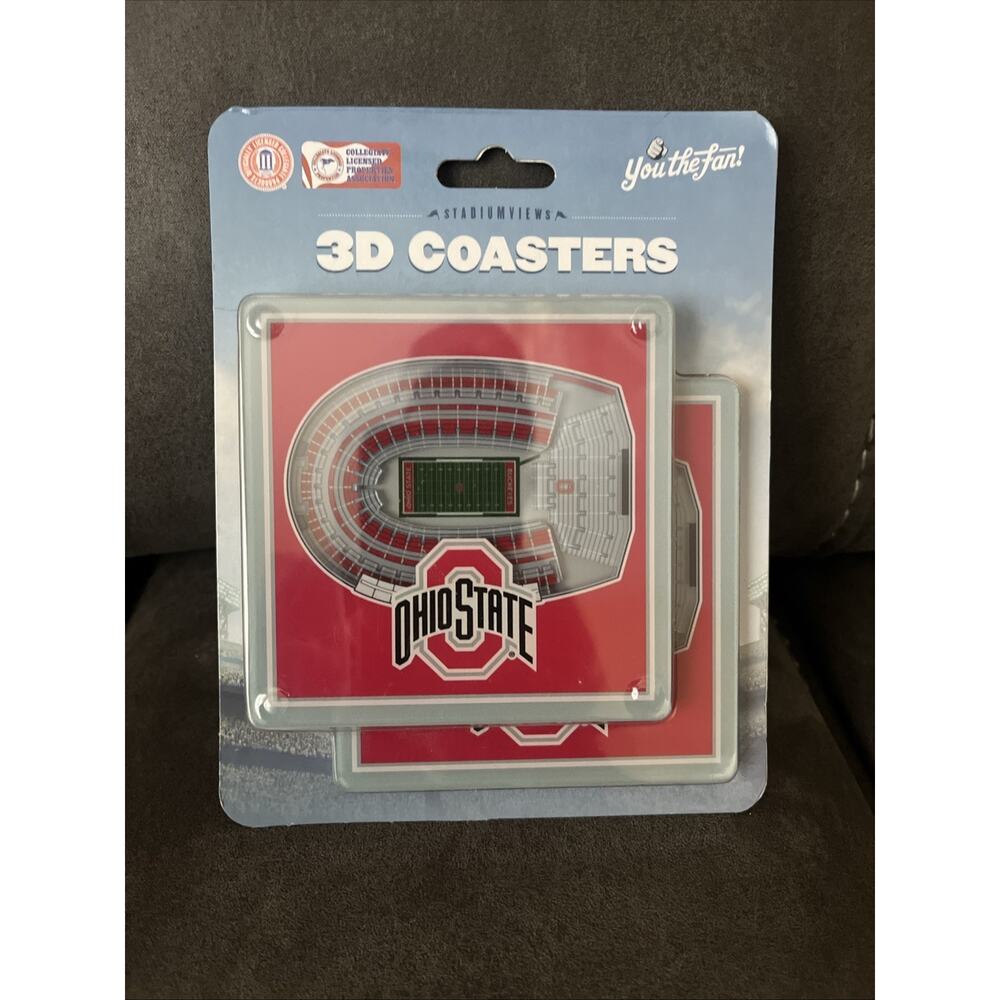 Ohio State Buckeyes Ohio Stadium 3D Coasters (2 Pack) by You The Fan 4"x4" NEW
